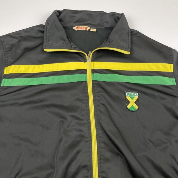 Morrisey Jamaica Track Jacket Men’s XL Rasta Black Yellow Green Stripes Zipper - Picture 5 of 10